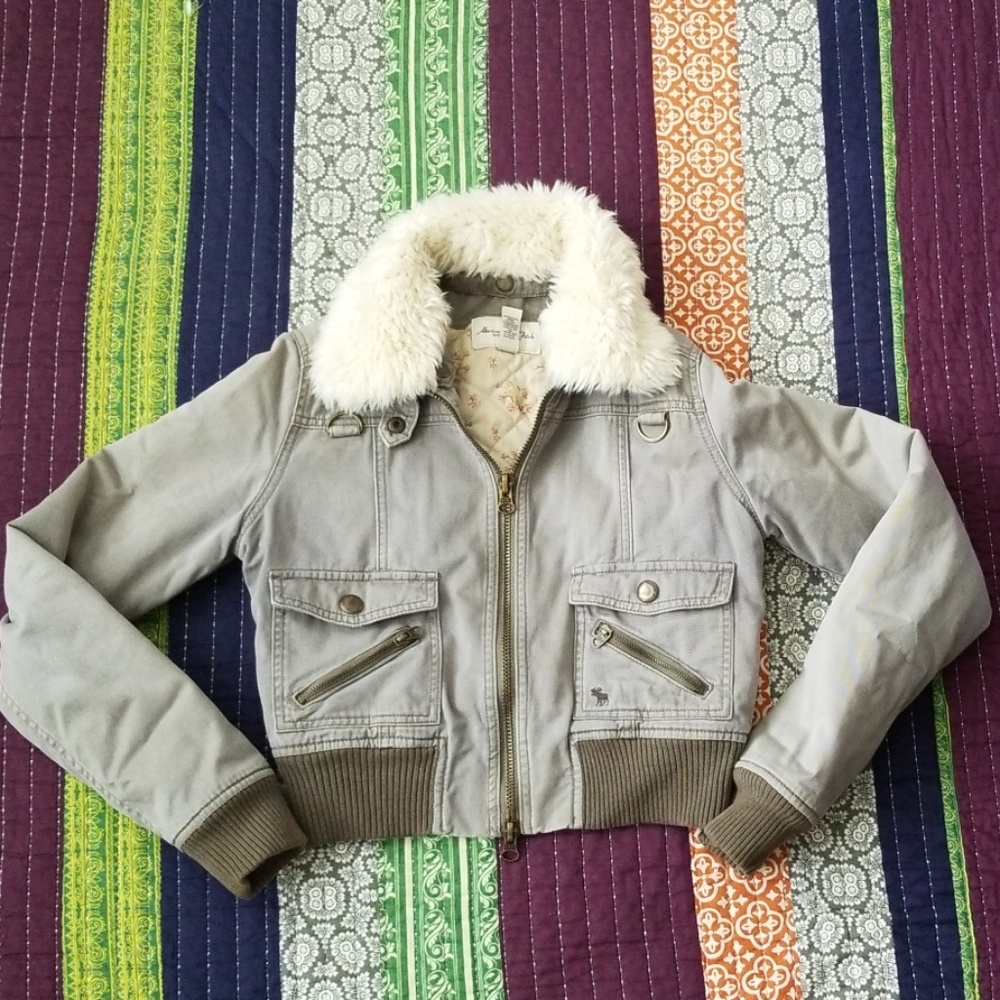 Abercrombie and Fitch Crop Bomber Jacket